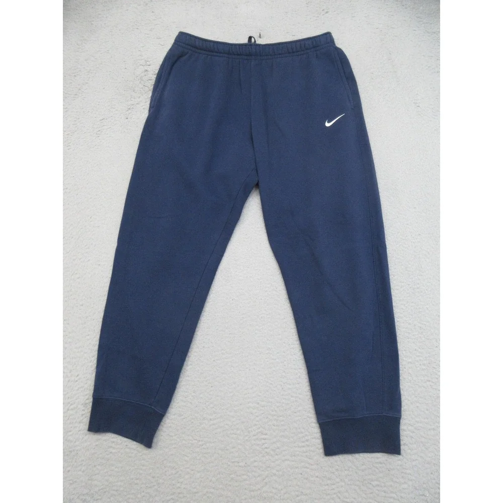 Nike Club Fleece Jogger Pants Mens XL Blue Sweatpants Swoosh Logo Gym Athleisure